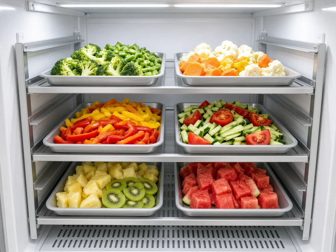 Produce ready for blast chilling in India