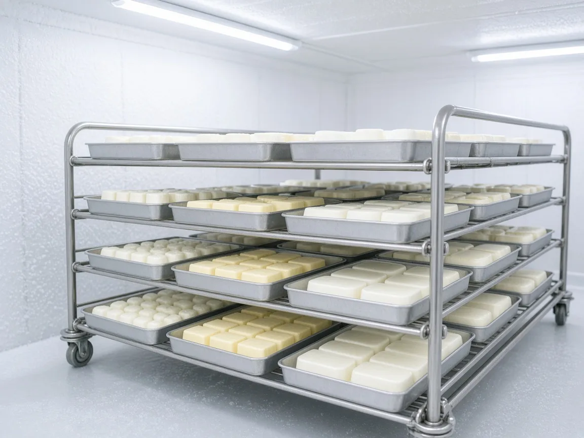 Dairy portions in an Indian blast freezer