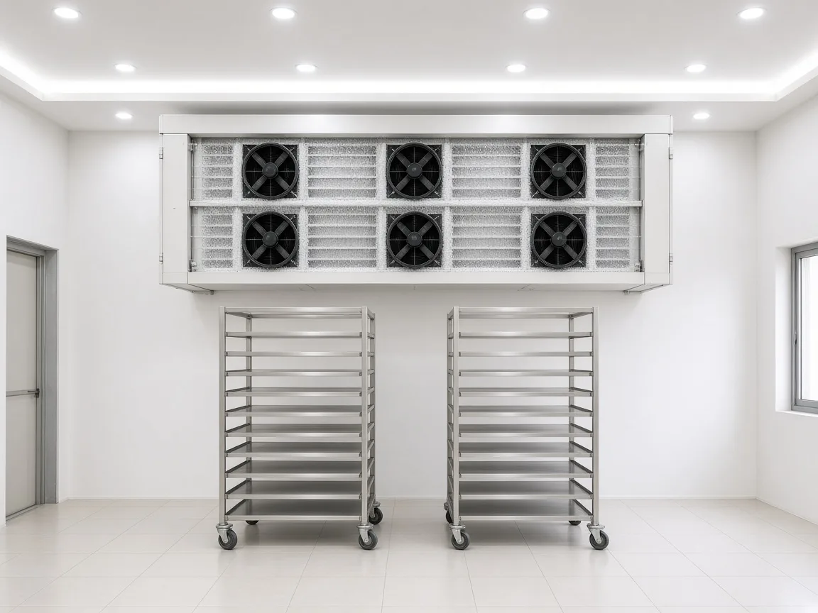 A blast freezer evaporator in an Indian room