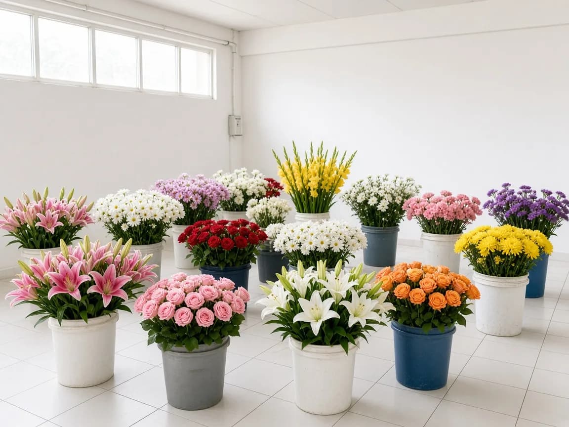 Flowers in a chilled room in India
