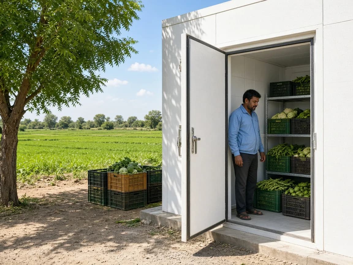 An agricultural chiller room in India