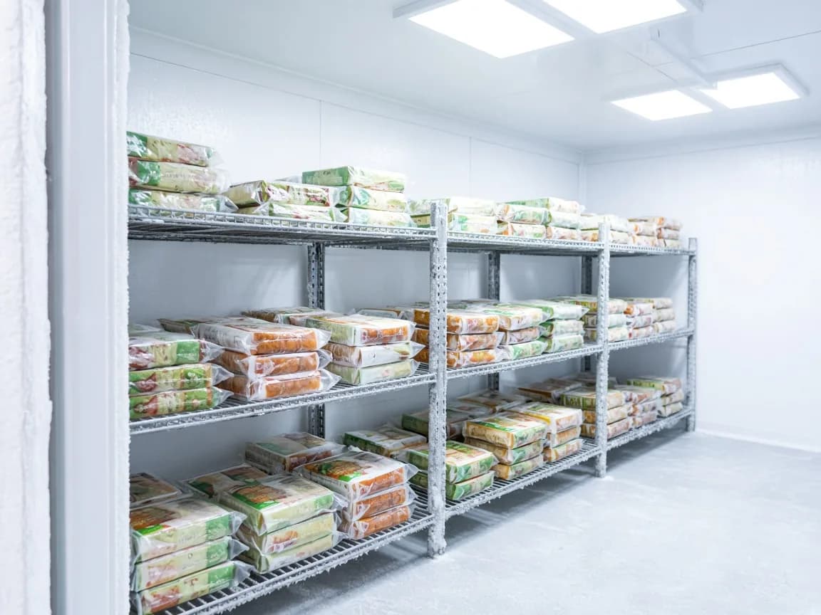 Frozen food that needs a freezer room rather than a chiller