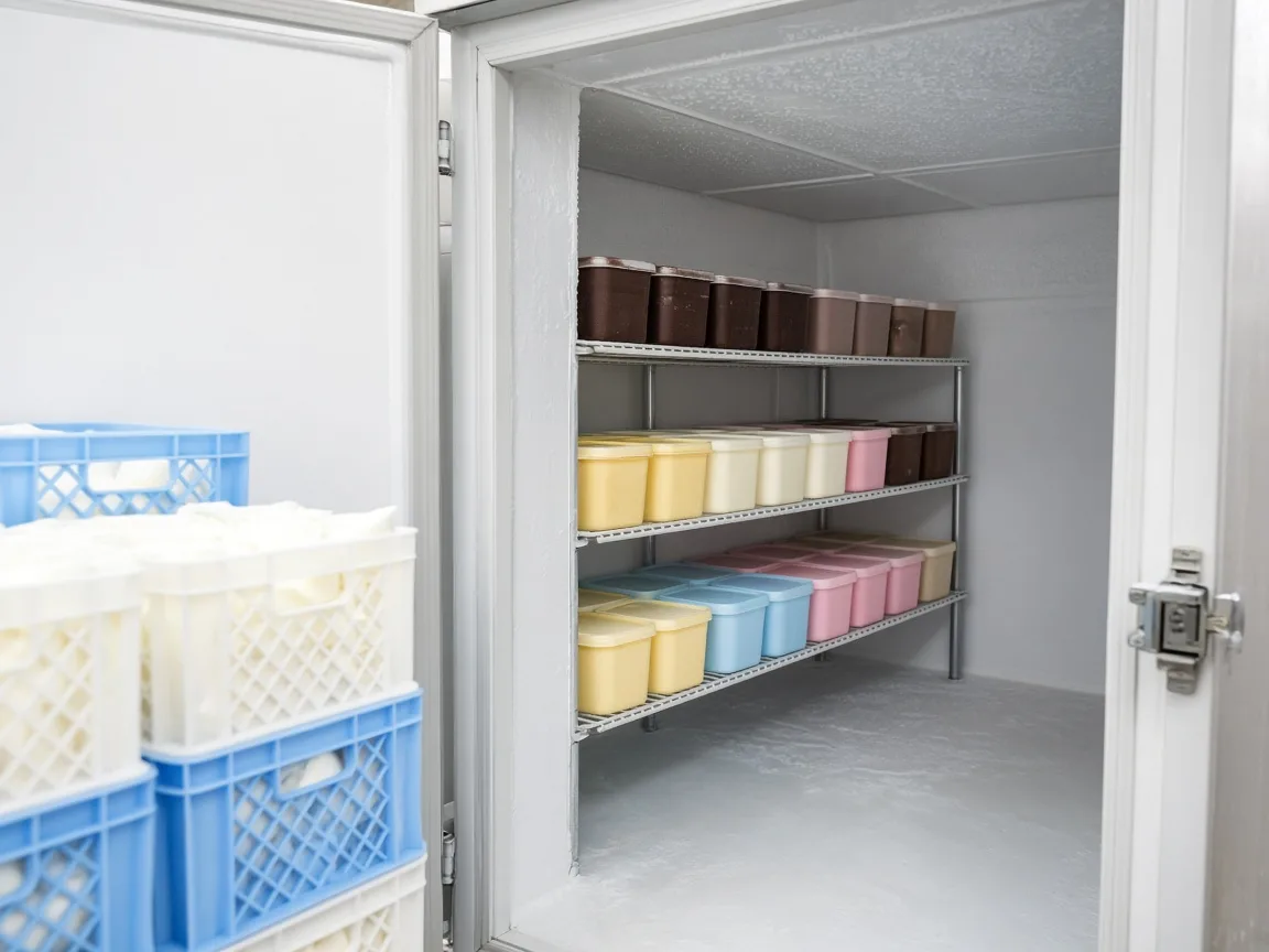 Ice cream that needs a freezer room rather than a chiller