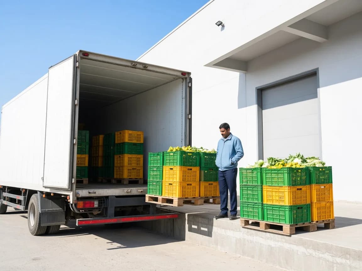 Fresh produce leaving an Indian chiller warehouse