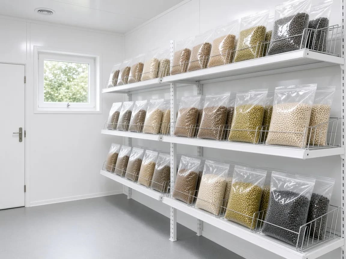 Seed storage in an Indian temperature room