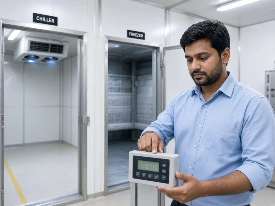A monitored controlled zone in an Indian cold store