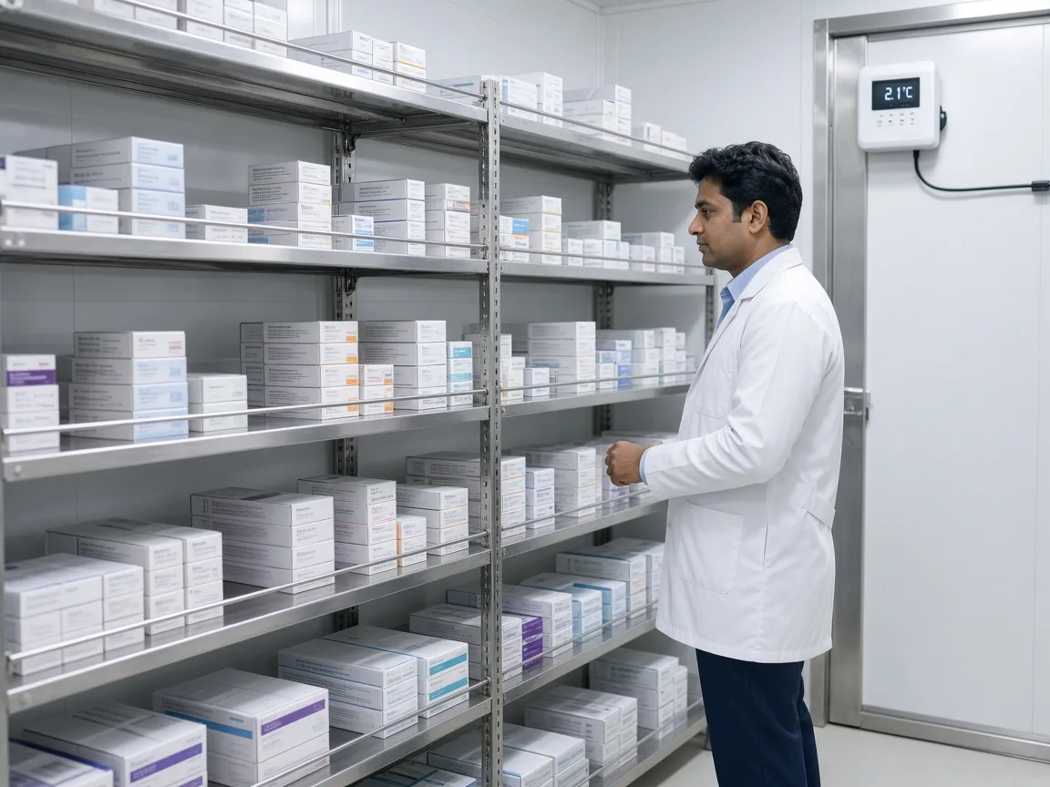 A pharmaceutical freezer room in India
