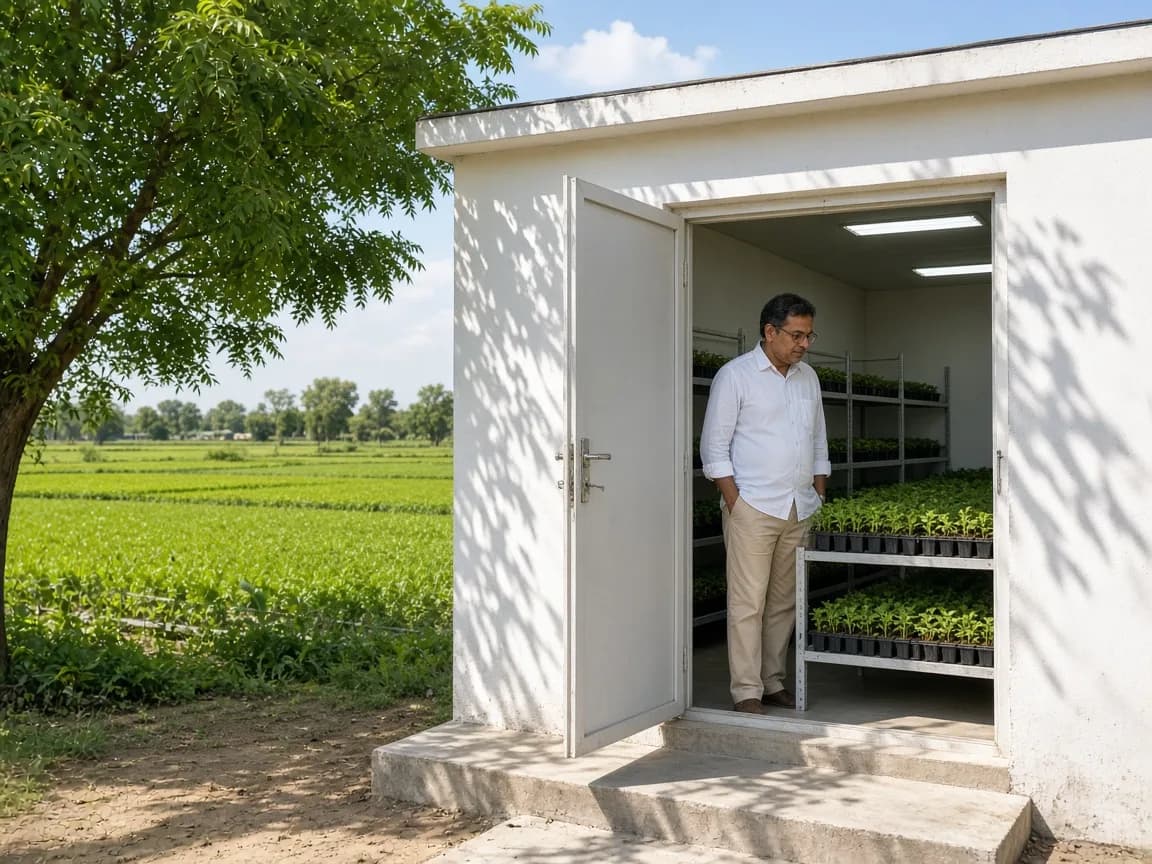 An agricultural incubation room in India