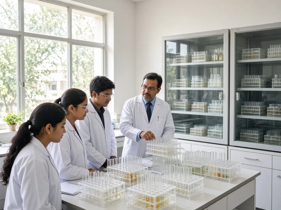 An incubation room in an Indian teaching laboratory
