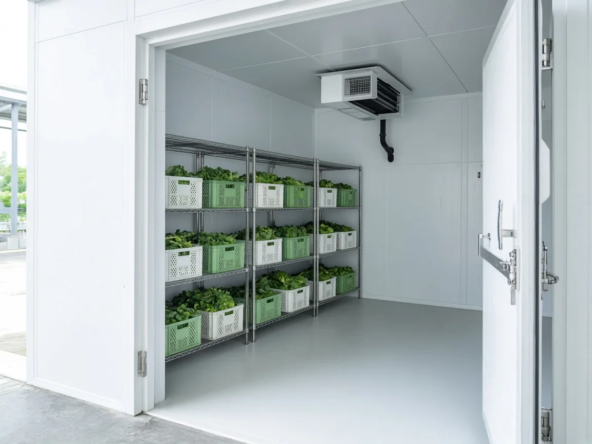 A modular chilled room used for food storage in India