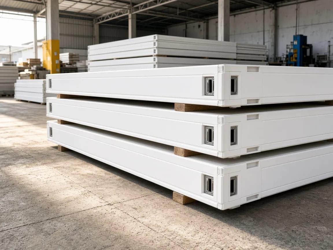 Insulated modular cold room panels in an Indian factory