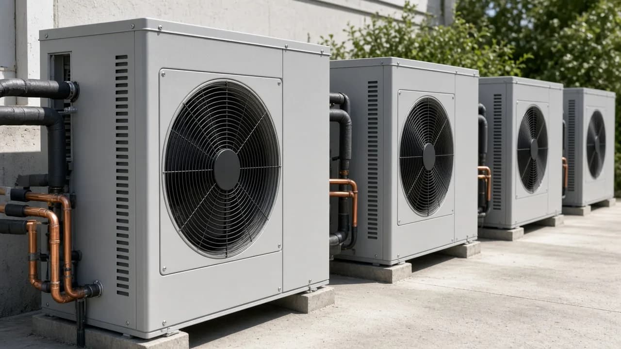 Outdoor condensing units with refrigerant piping