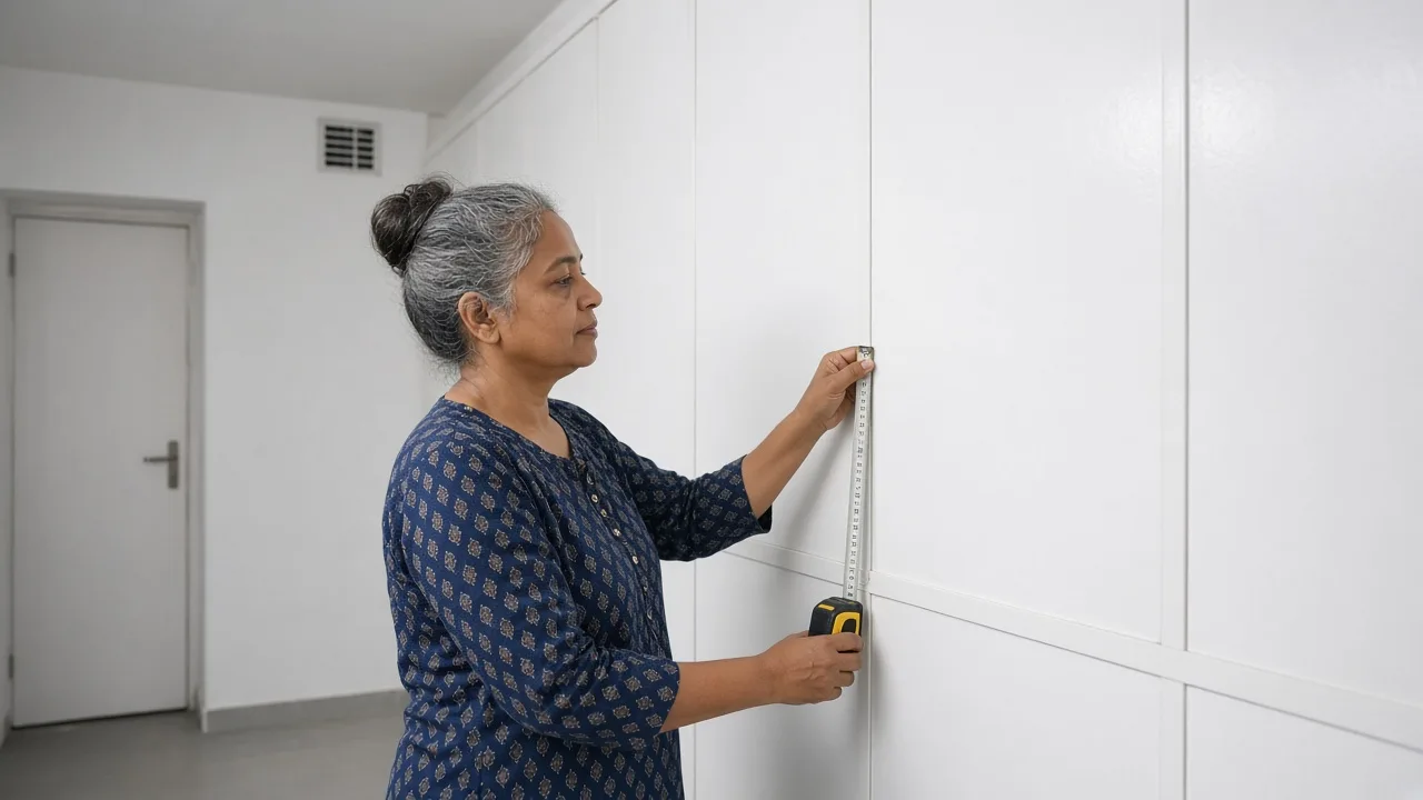 An engineer measuring a cold room in India