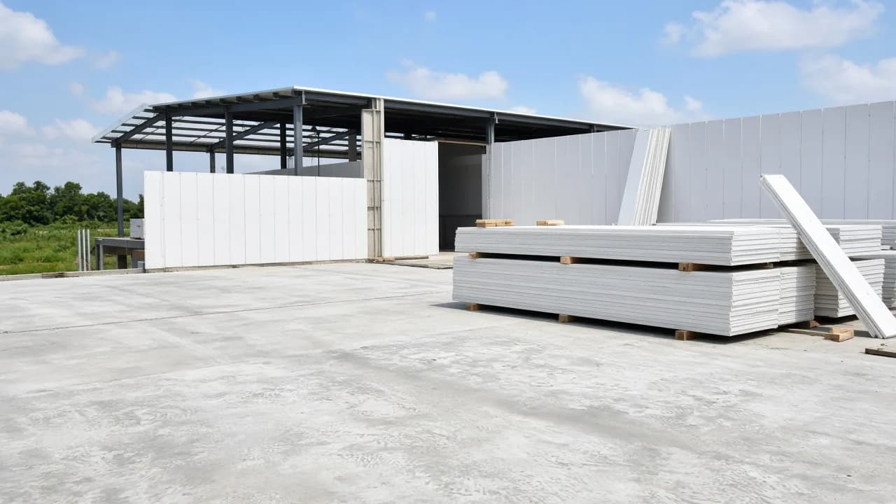 A prepared concrete floor ready for a cold room