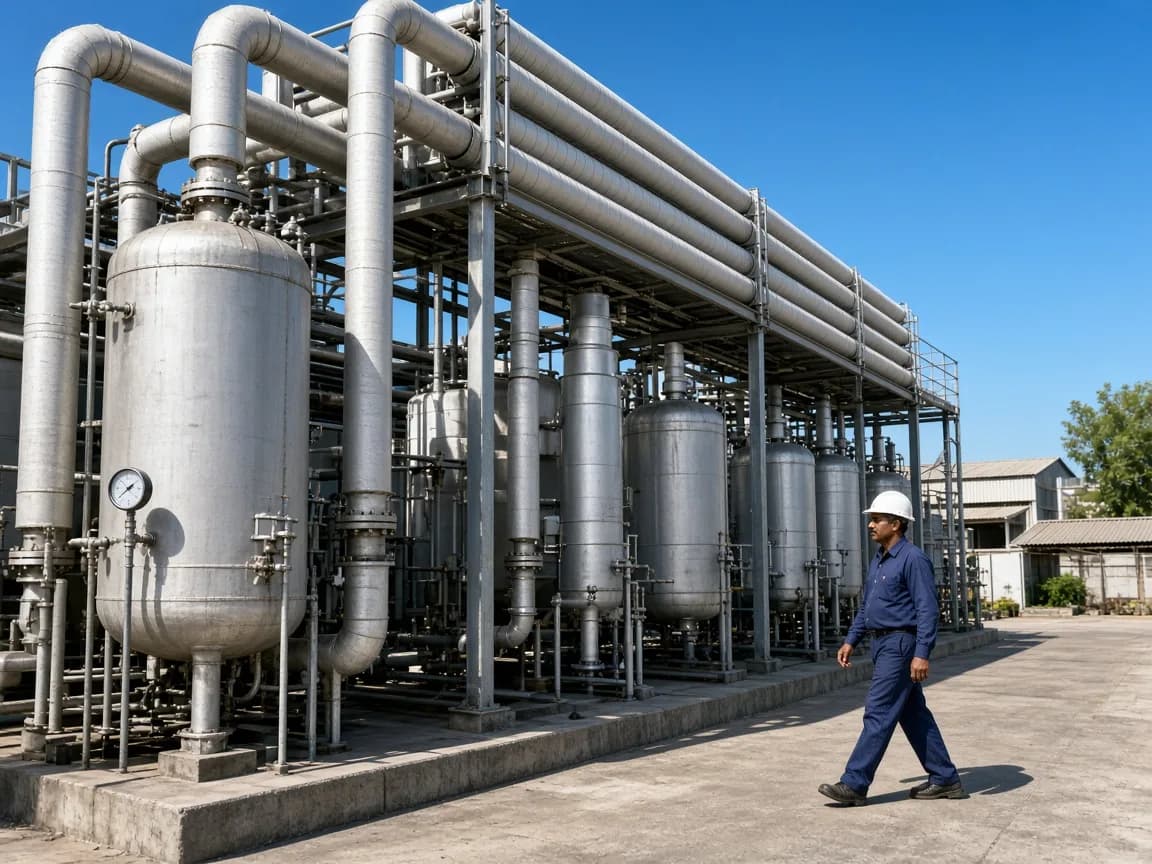 Ammonia refrigeration plant at an Indian industrial site