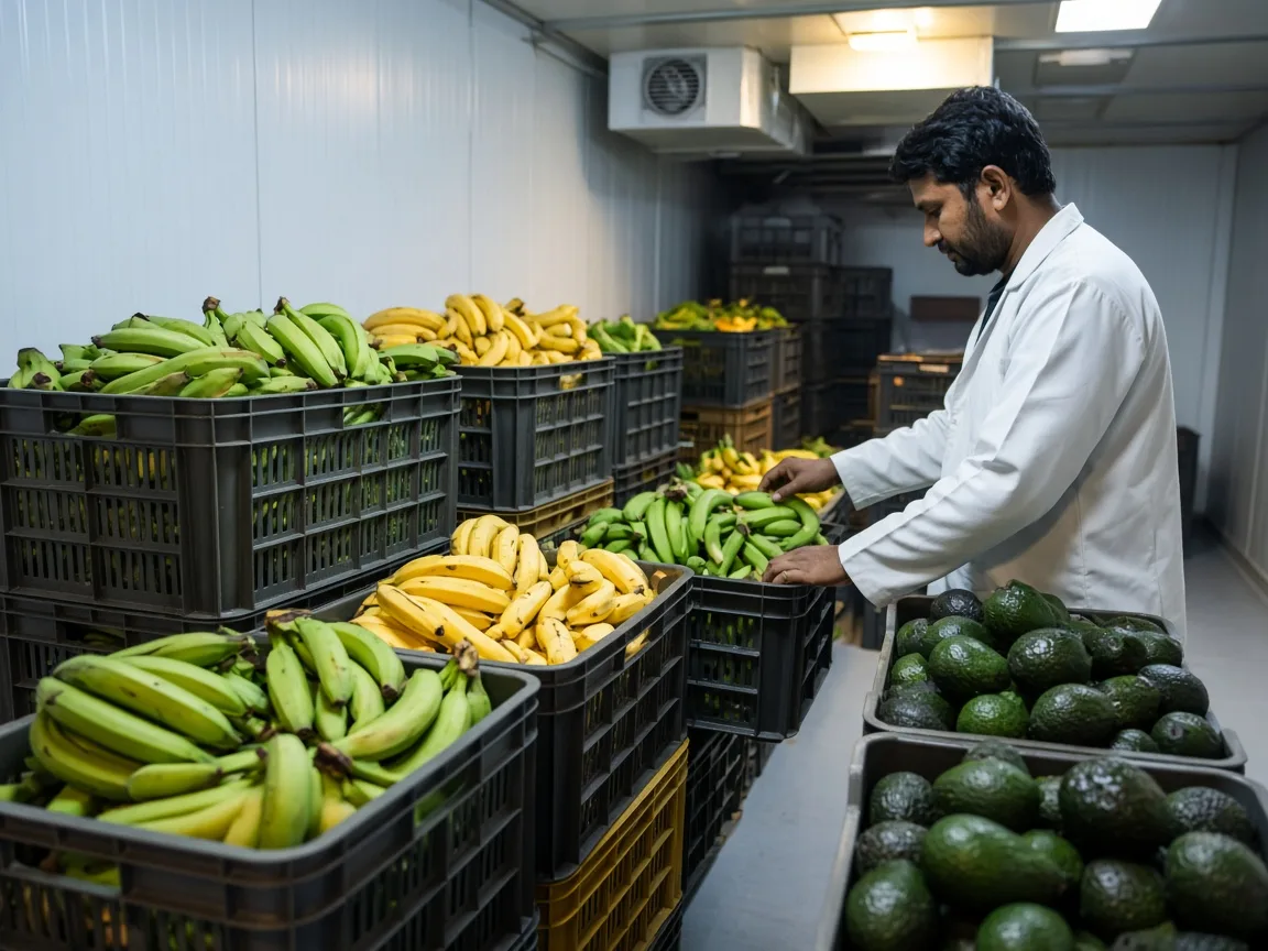 Bananas in an Indian ripening room