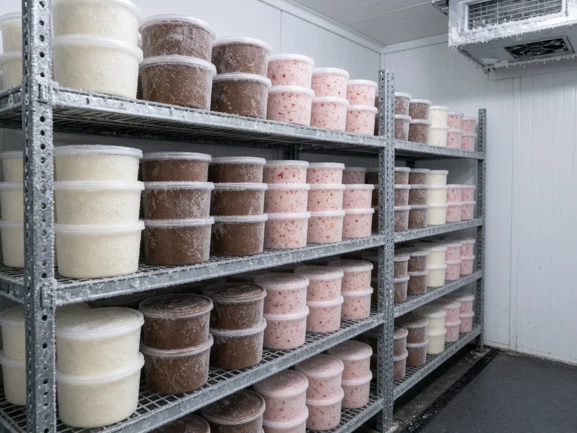 Frozen dessert storage