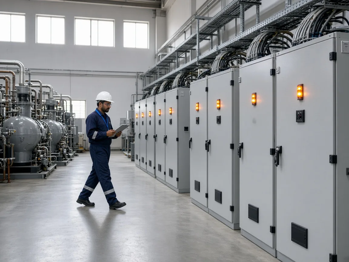 PLC cabinets in an Indian refrigeration plant