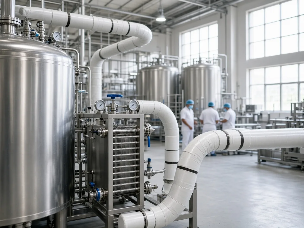 Industrial heat exchangers and insulated refrigeration pipes