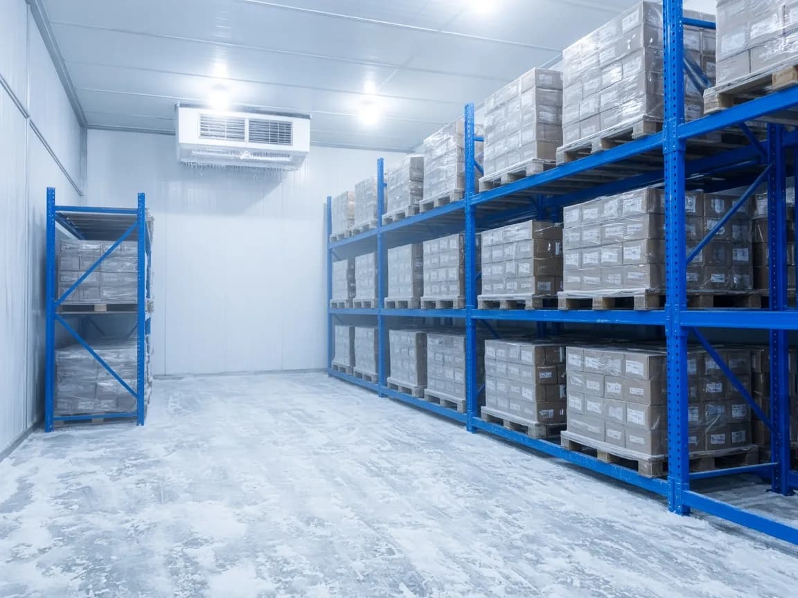 Frozen storage room in India