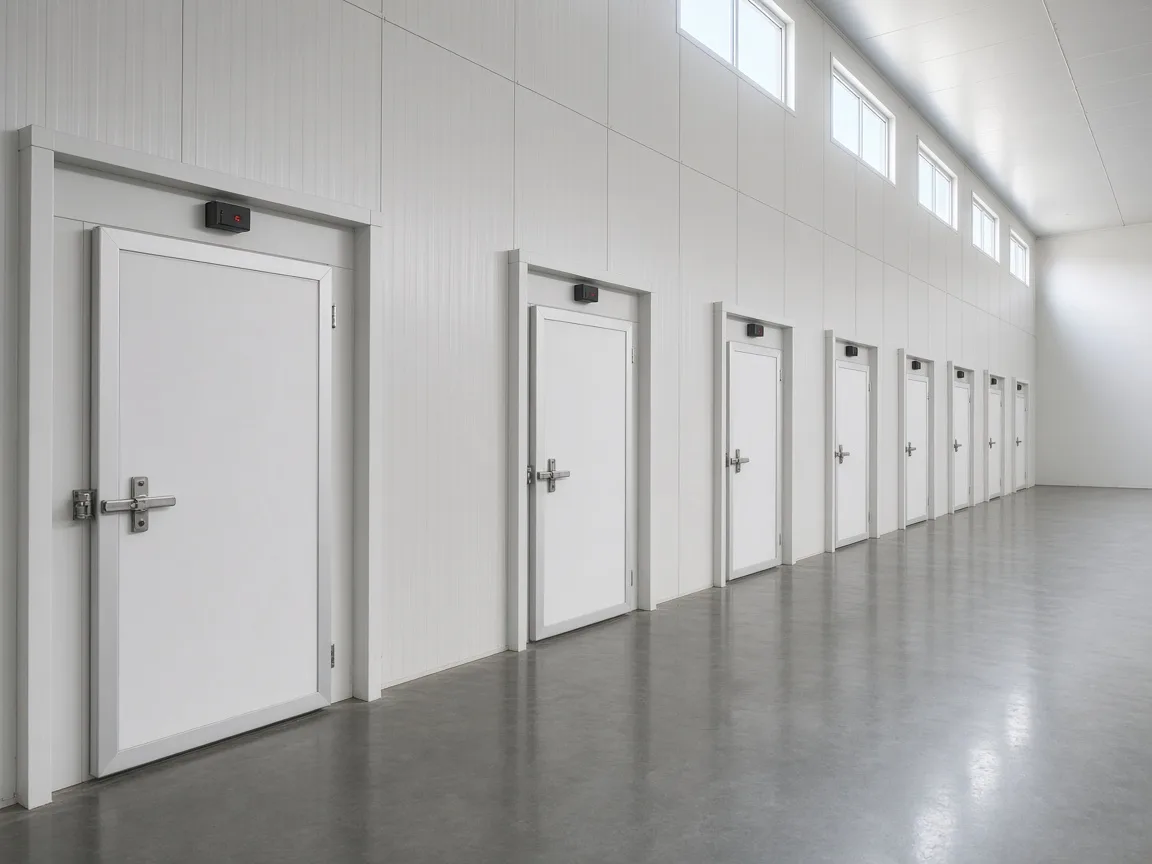 Multiple cold room doors in an Indian facility